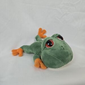 Russ Berrie‎ Lil Peepers RIBBETT 9" Green Tree Frog Big Red Black Eyes Plush Toy